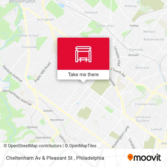 Cheltenham Av & Pleasant St map