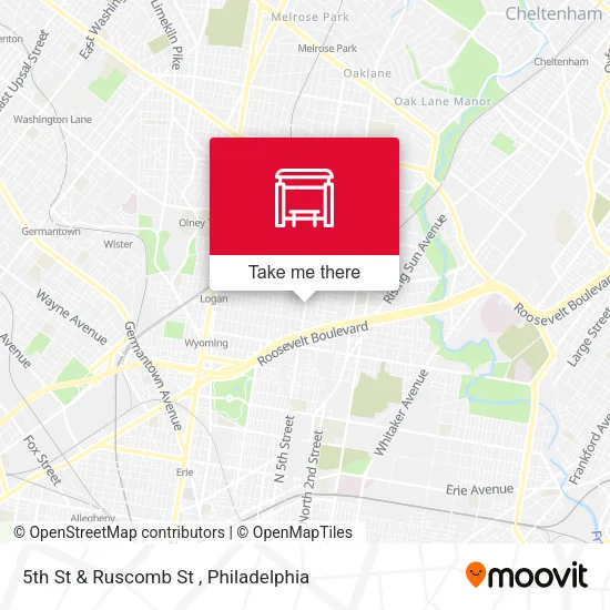 5th St & Ruscomb St map