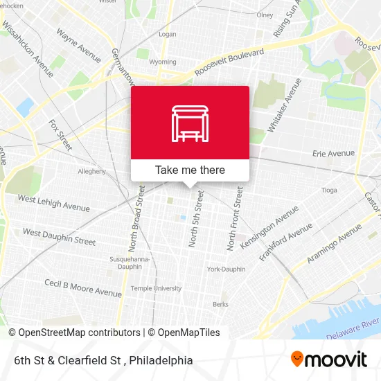 6th St & Clearfield St map