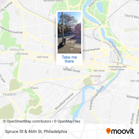 Spruce St & 46th St map