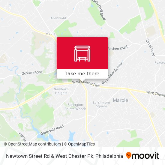 Newtown Street Rd & West Chester Pk map
