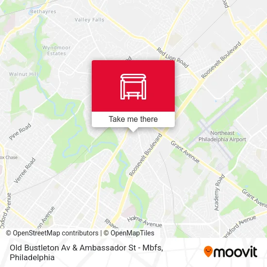 Old Bustleton Av & Ambassador St - Mbfs map