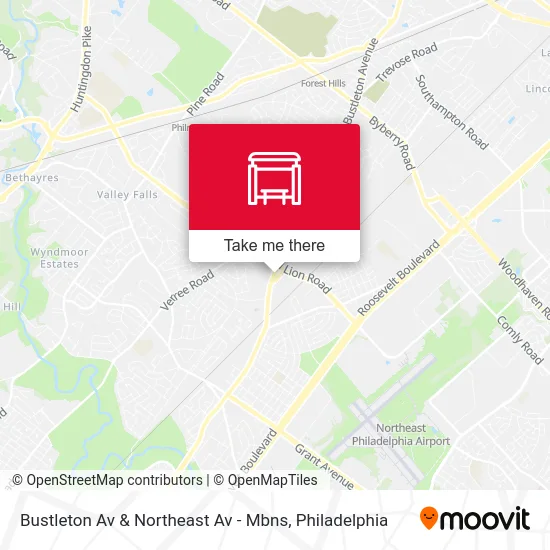 Bustleton Av & Northeast Av - Mbns map