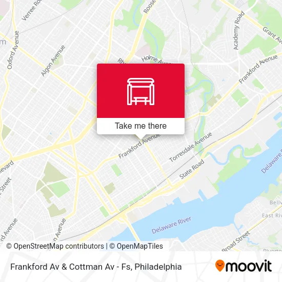 Frankford Av & Cottman Av - Fs map