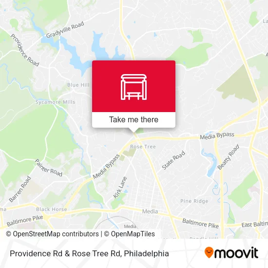 Providence Rd & Rose Tree Rd map