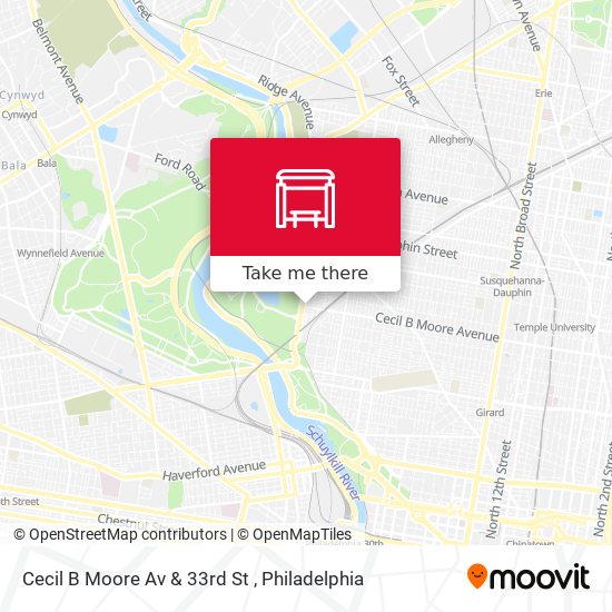 Cecil B Moore Av & 33rd St map