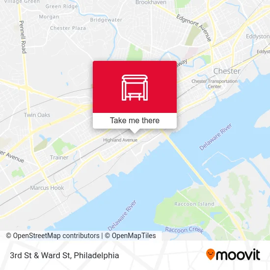 3rd St & Ward St map