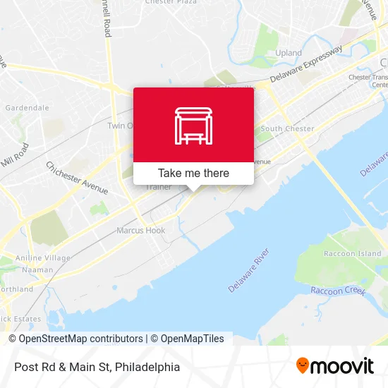 Post Rd & Main St map