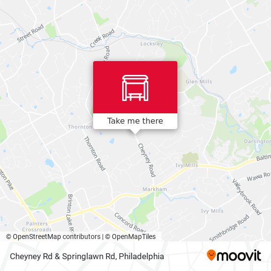 Cheyney Rd & Springlawn Rd map