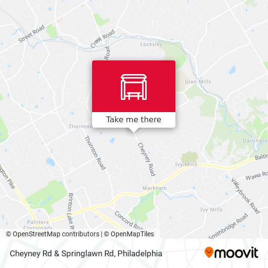 Cheyney Rd & Springlawn Rd map