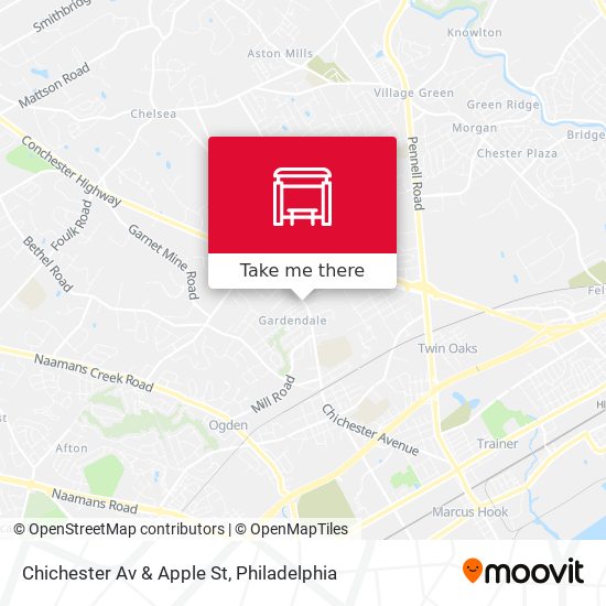 Chichester Av & Apple St map