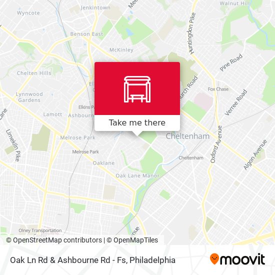 Oak Ln Rd & Ashbourne Rd - Fs map