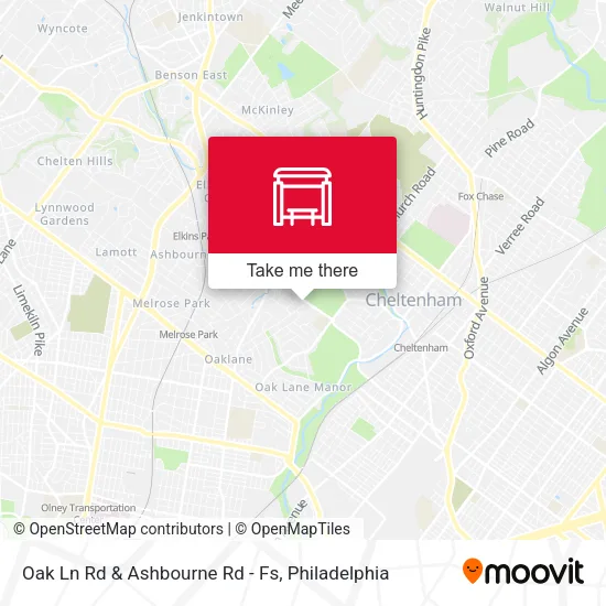 Oak Ln Rd & Ashbourne Rd - Fs map