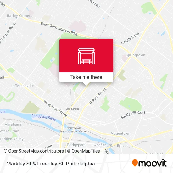 Markley St & Freedley St map