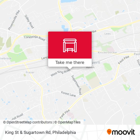 King St & Sugartown Rd map