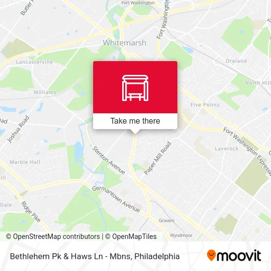 Bethlehem Pk & Haws Ln - Mbns map