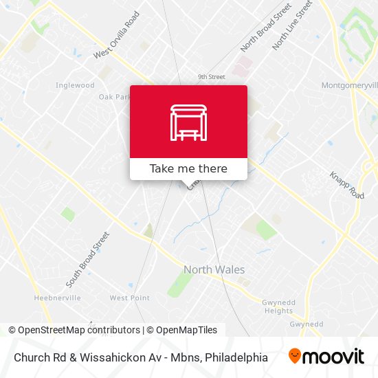 Mapa de Church Rd & Wissahickon Av - Mbns