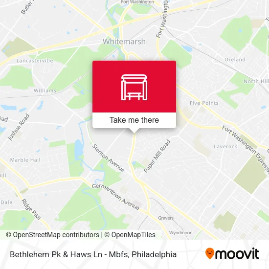Bethlehem Pk & Haws Ln - Mbfs map
