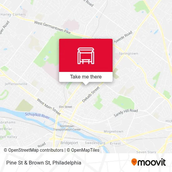 Pine St & Brown St map