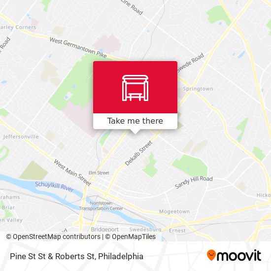 Pine St St & Roberts St map