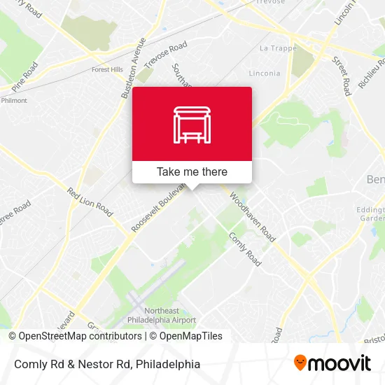Comly Rd & Nestor Rd map