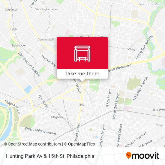 Hunting Park Av & 15th St map