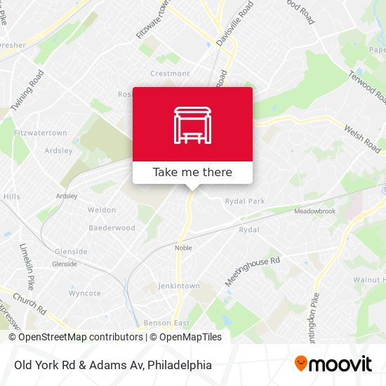 Mapa de Old York Rd & Adams Av