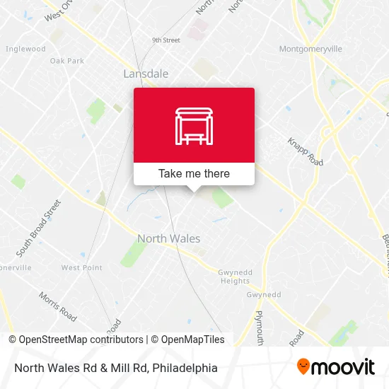 North Wales Rd & Mill Rd map