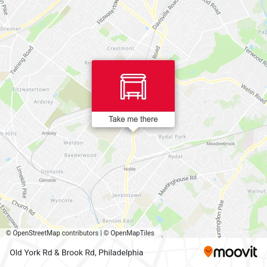 Old York Rd & Brook Rd map