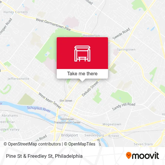 Pine St & Freedley St map