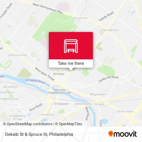 Dekalb St & Spruce St map