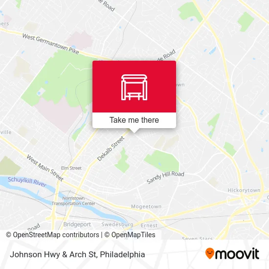 Johnson Hwy & Arch St map