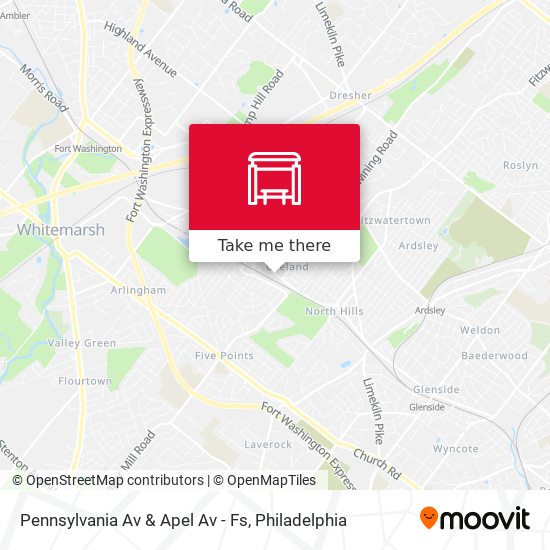Mapa de Pennsylvania Av & Apel Av - Fs