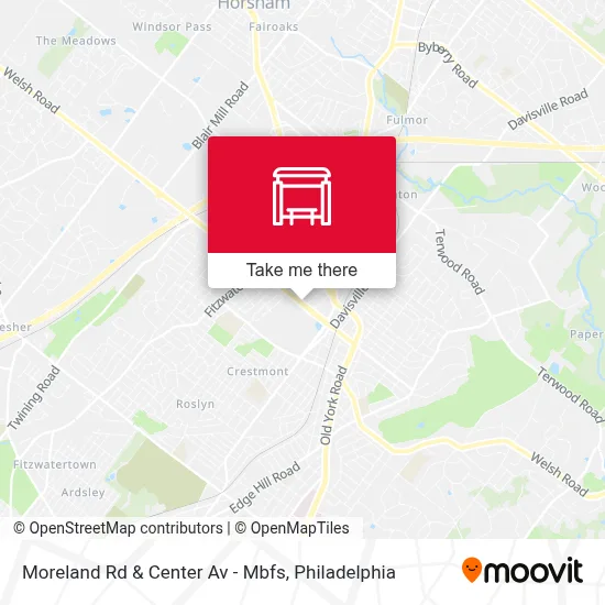 Moreland Rd & Center Av - Mbfs map