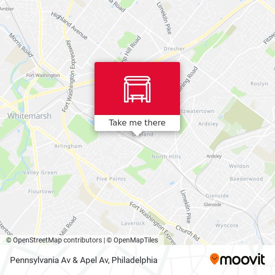 Pennsylvania Av & Apel Av map