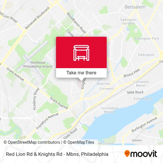 Red Lion Rd & Knights Rd - Mbns map