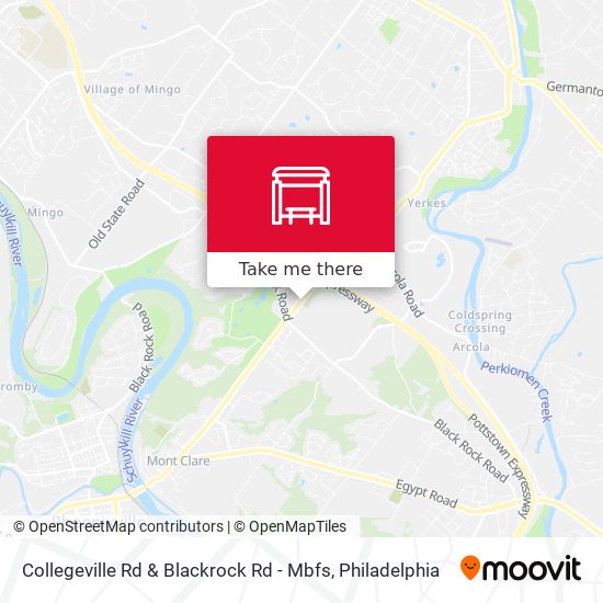 Collegeville Rd & Blackrock Rd - Mbfs map