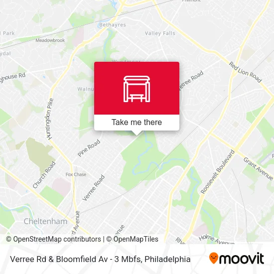 Verree Rd & Bloomfield Av - 3 Mbfs map