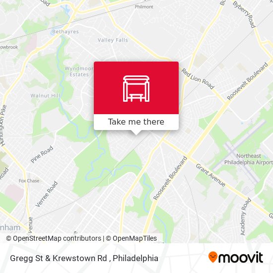 Gregg St & Krewstown Rd map