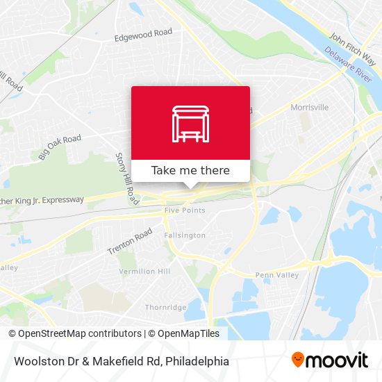 Woolston Dr & Makefield Rd map