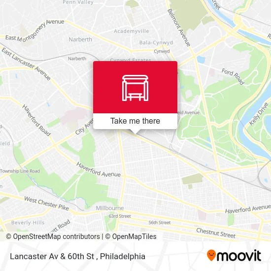 Lancaster Av & 60th St map