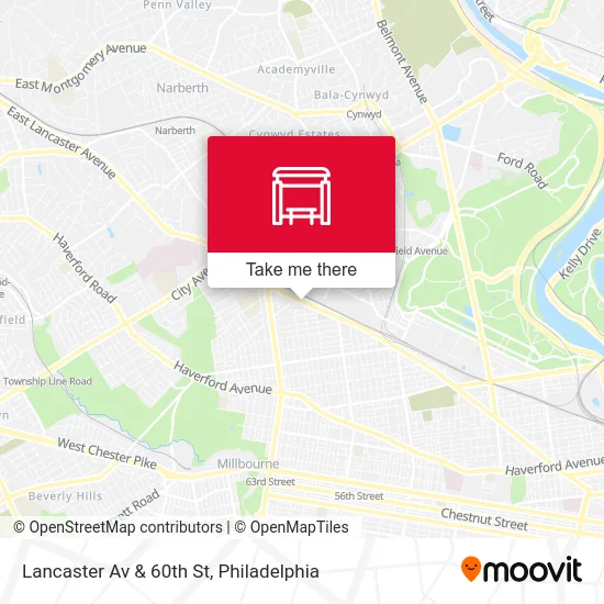 Lancaster Av & 60th St map