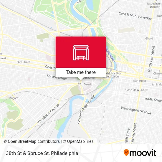 38th St & Spruce St map
