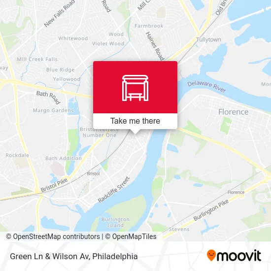 Green Ln & Wilson Av map