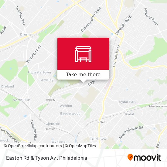 Easton Rd & Tyson Av map