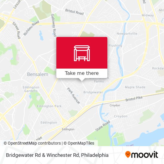 Bridgewater Rd & Winchester Rd map