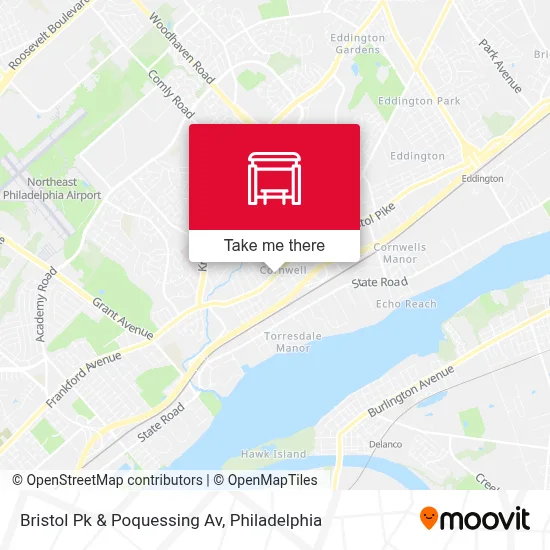 Bristol Pk & Poquessing Av map