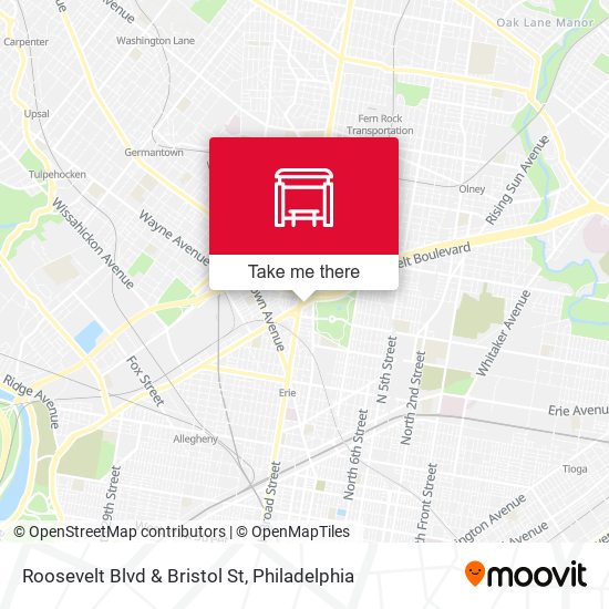 Roosevelt Blvd & Bristol St map