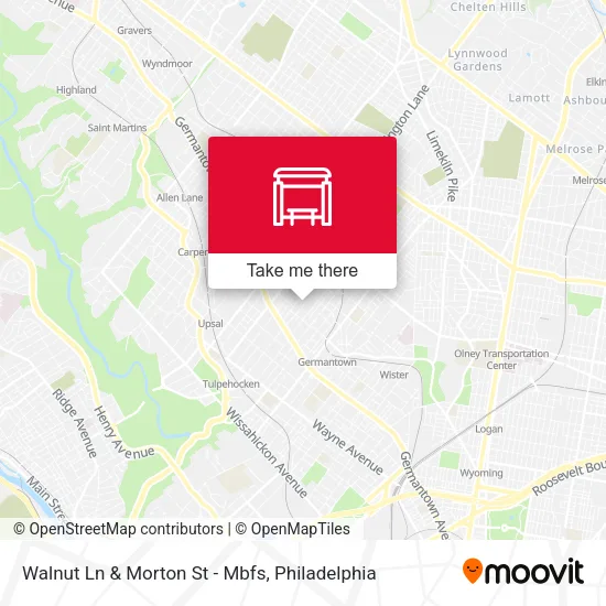 Walnut Ln & Morton St - Mbfs map