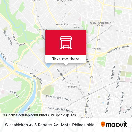 Mapa de Wissahickon Av & Roberts Av - Mbfs